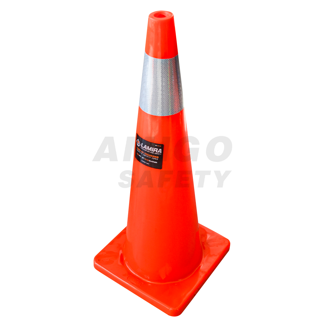 Cono PVC Premium de Seguridad con Reflejante LAMIRA Naranja ATC-90R 90 cm - 2